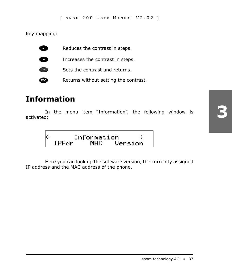 Information | Snom 200 User Manual | Page 37 / 70