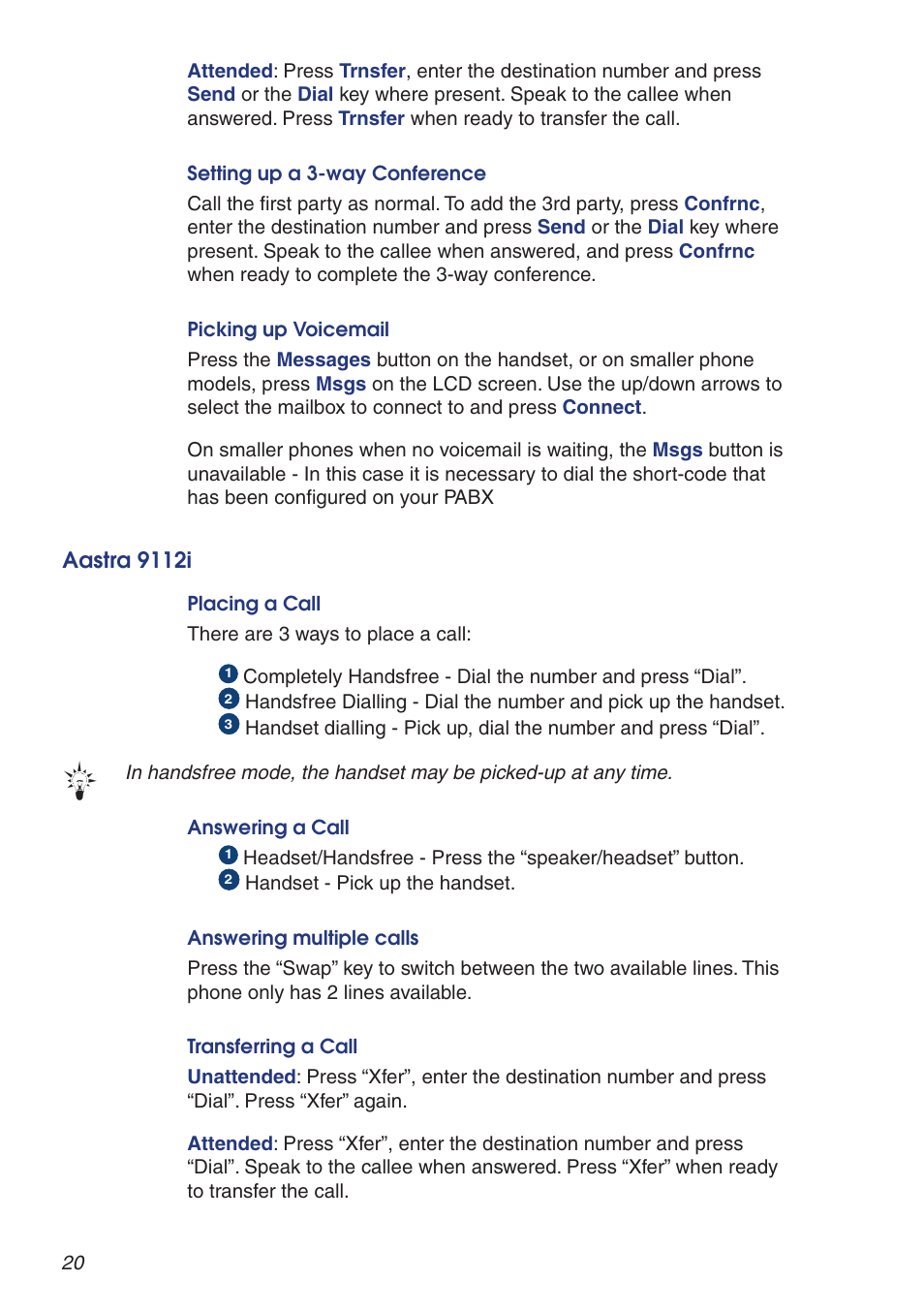 Aastra 9112i | Snom VoIP PABX User Manual | Page 20 / 36