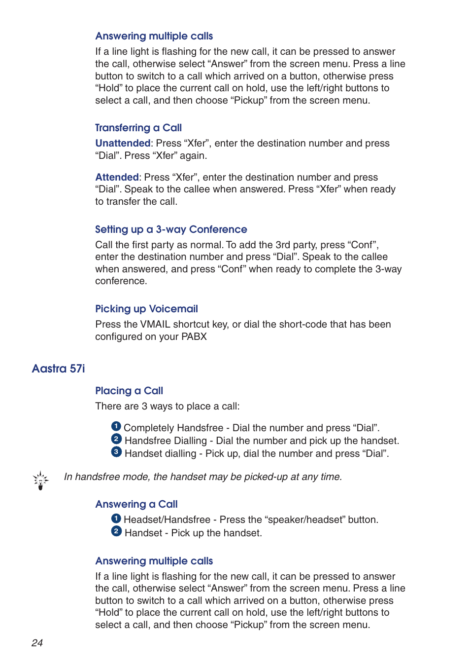 Aastra 57i | Snom VoIP PABX User Manual | Page 24 / 36