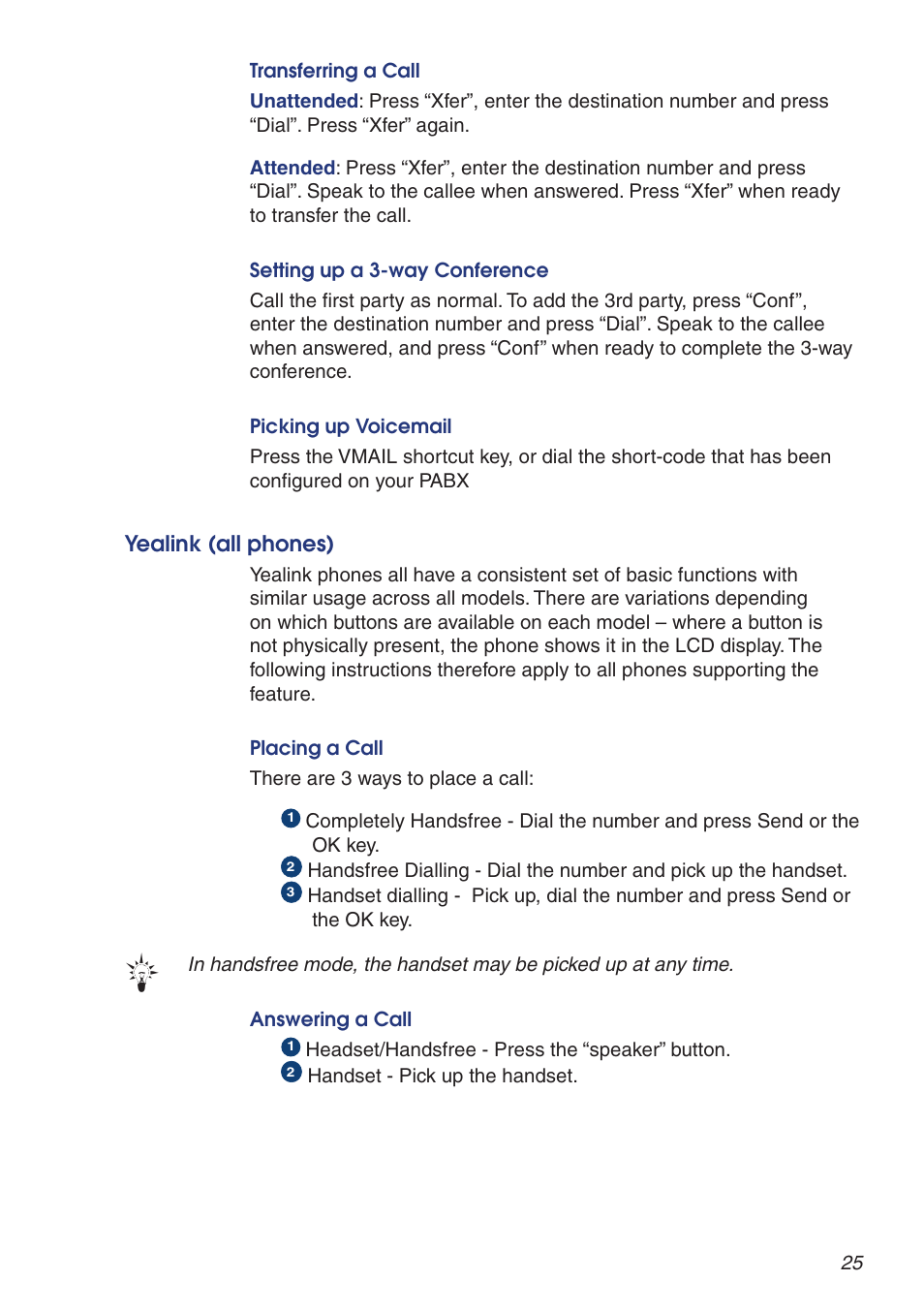 Yealink (all phones) | Snom VoIP PABX User Manual | Page 25 / 36