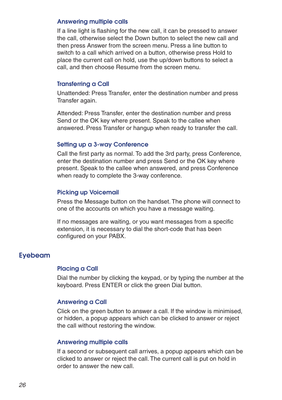Eyebeam | Snom VoIP PABX User Manual | Page 26 / 36