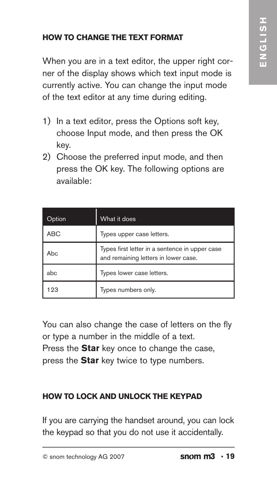 English | Snom M3 User Manual | Page 19 / 33