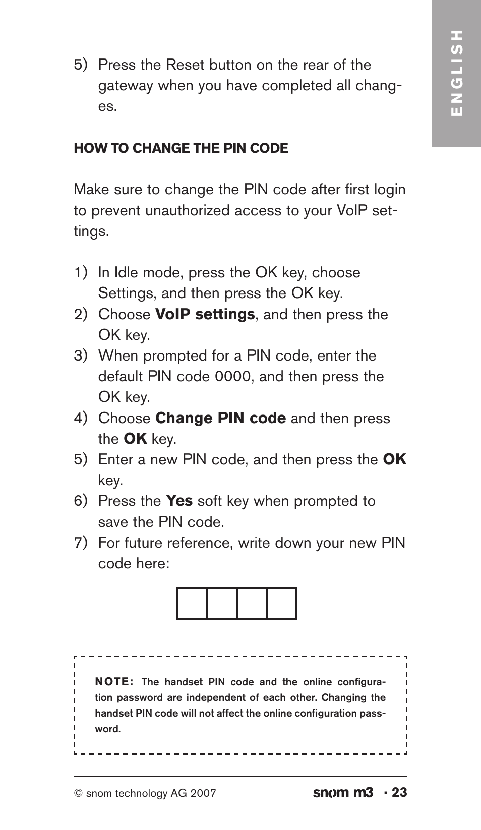 Snom M3 User Manual | Page 23 / 33