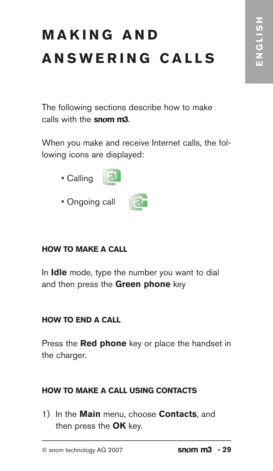 Snom M3 User Manual | Page 29 / 33