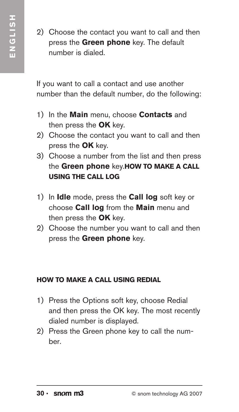 Snom M3 User Manual | Page 30 / 33