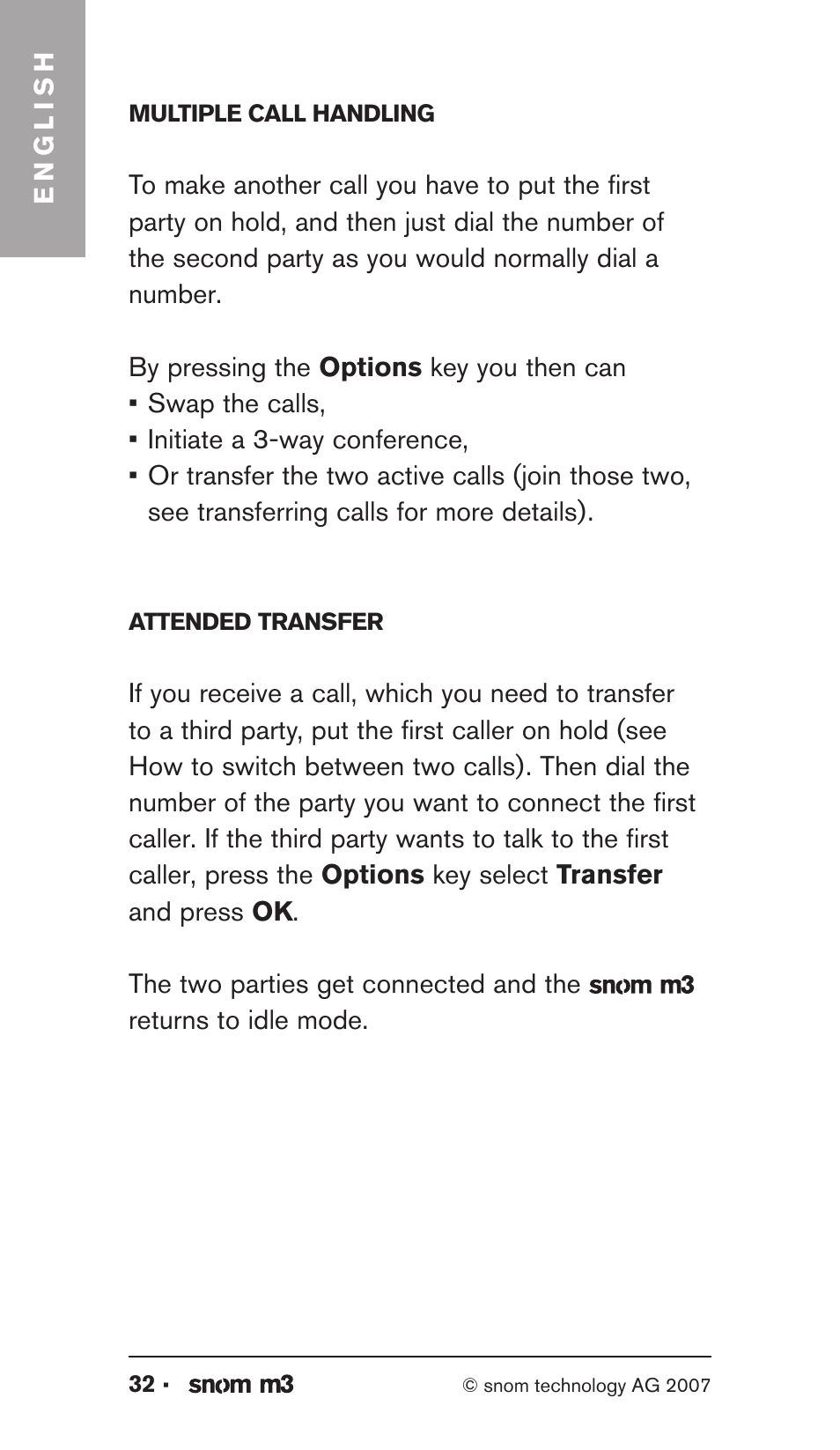 Snom M3 User Manual | Page 32 / 33