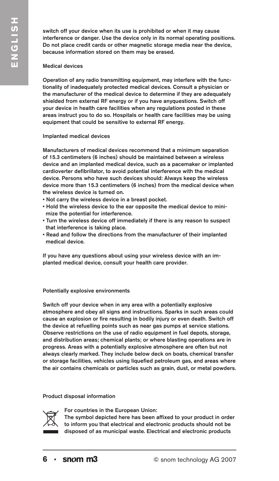 English | Snom M3 User Manual | Page 6 / 33