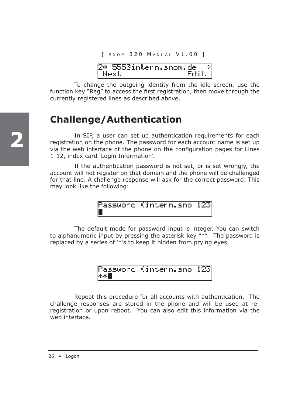 Challenge/authentication | Snom 320 User Manual | Page 26 / 108