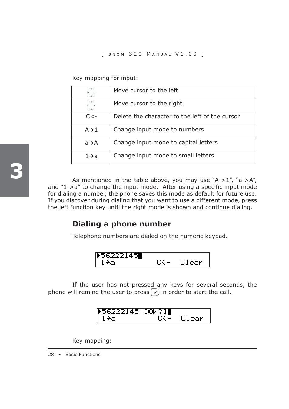 Dialing a phone number | Snom 320 User Manual | Page 28 / 108