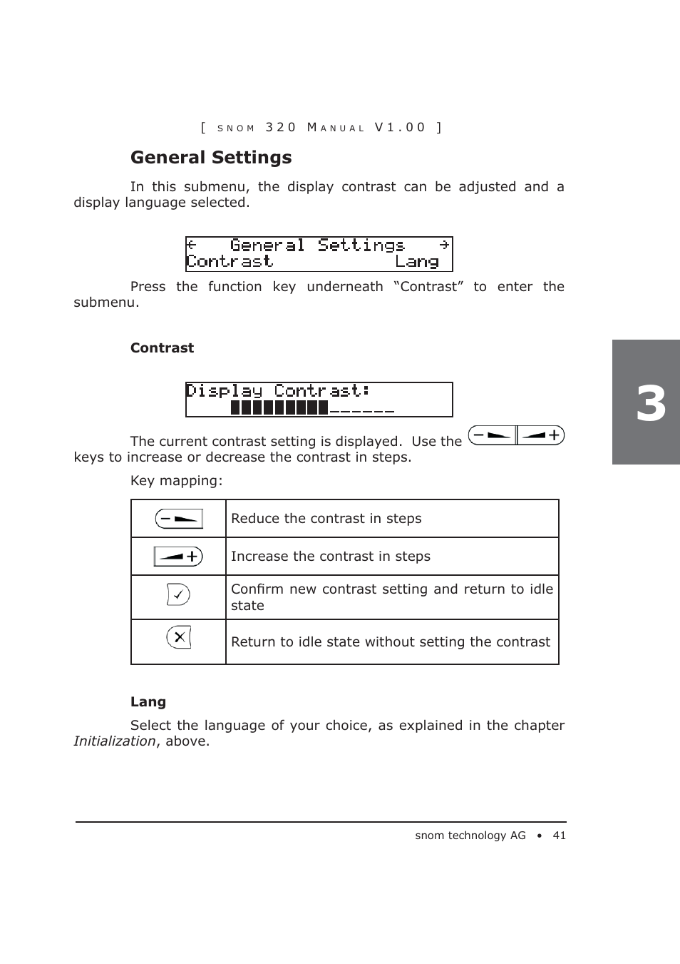 General settings | Snom 320 User Manual | Page 41 / 108