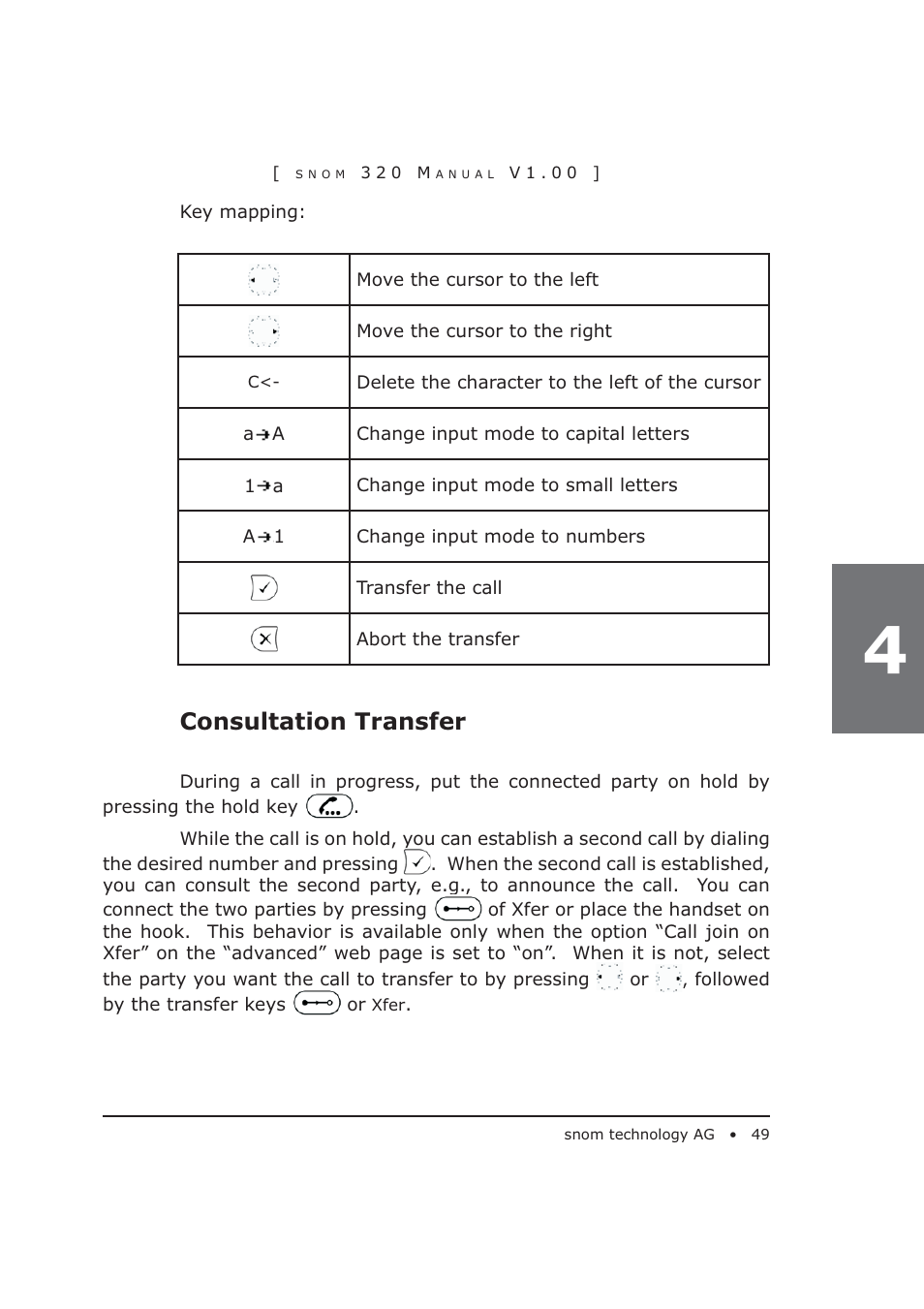 Consultation transfer | Snom 320 User Manual | Page 49 / 108