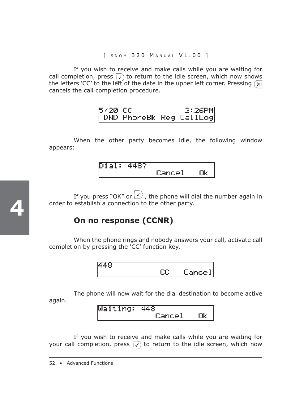 On no response ( ccnr) | Snom 320 User Manual | Page 52 / 108