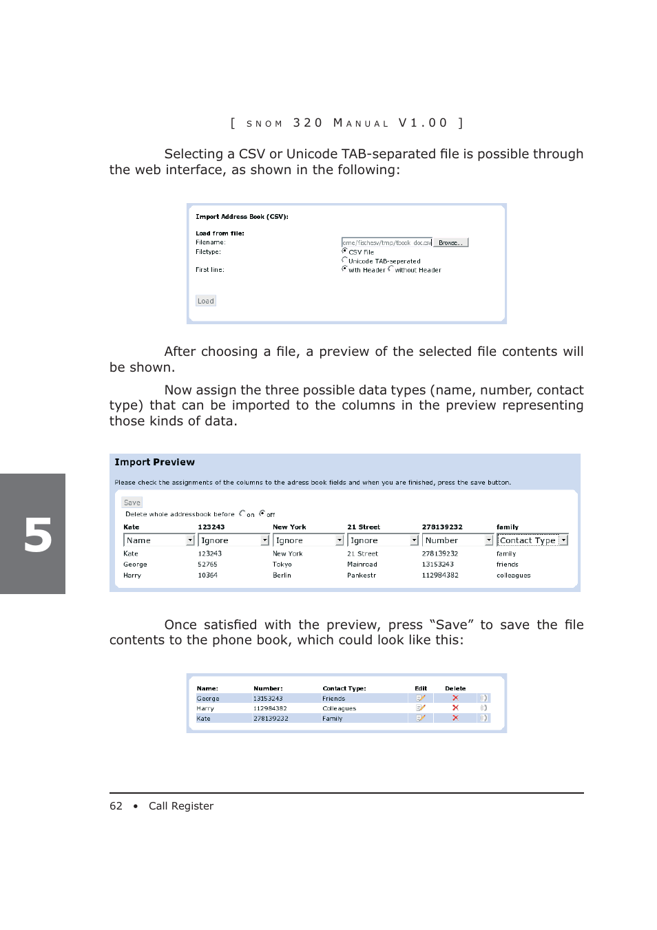 Snom 320 User Manual | Page 62 / 108