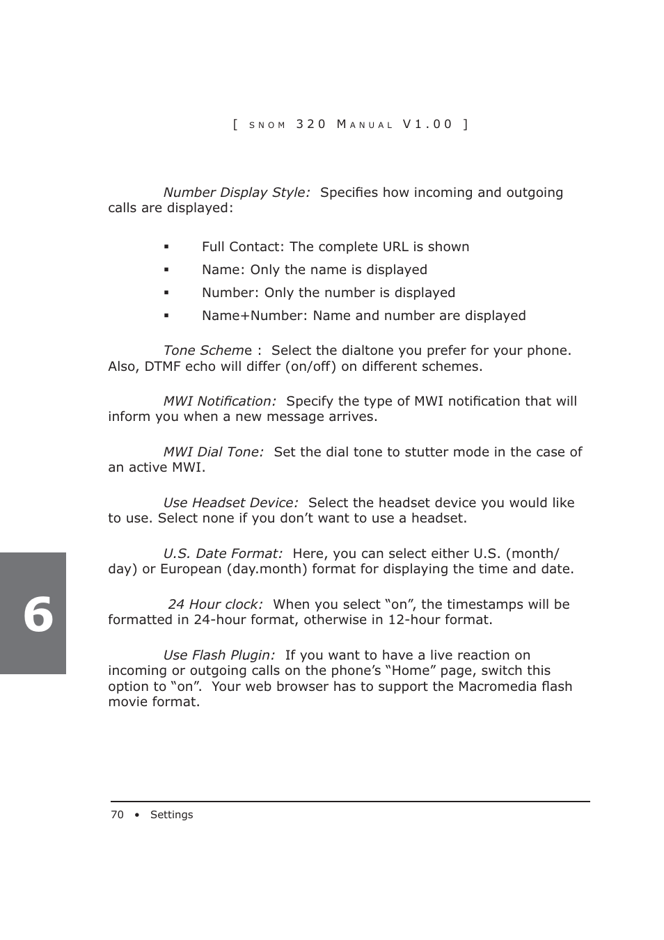 Snom 320 User Manual | Page 70 / 108