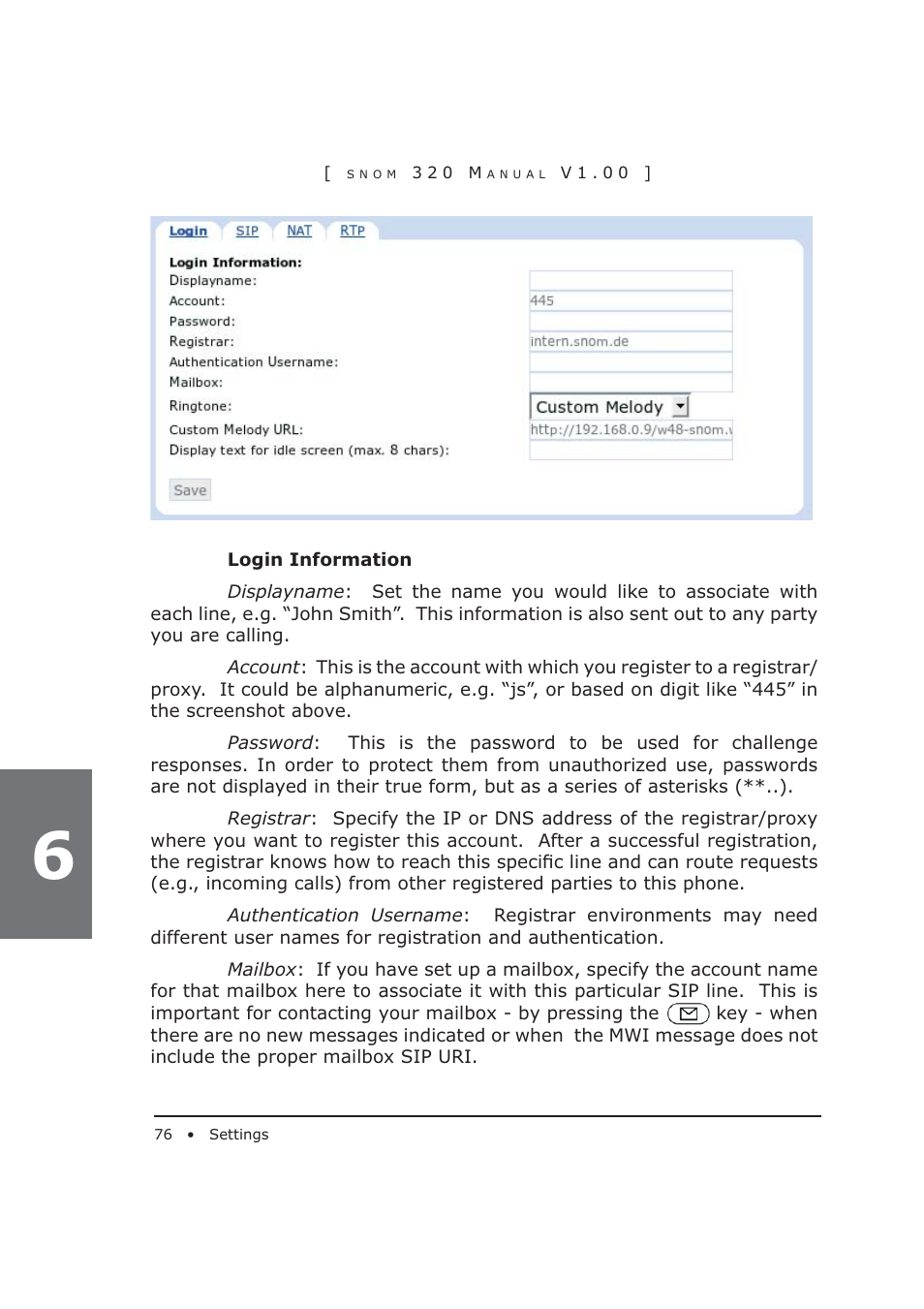 Snom 320 User Manual | Page 76 / 108