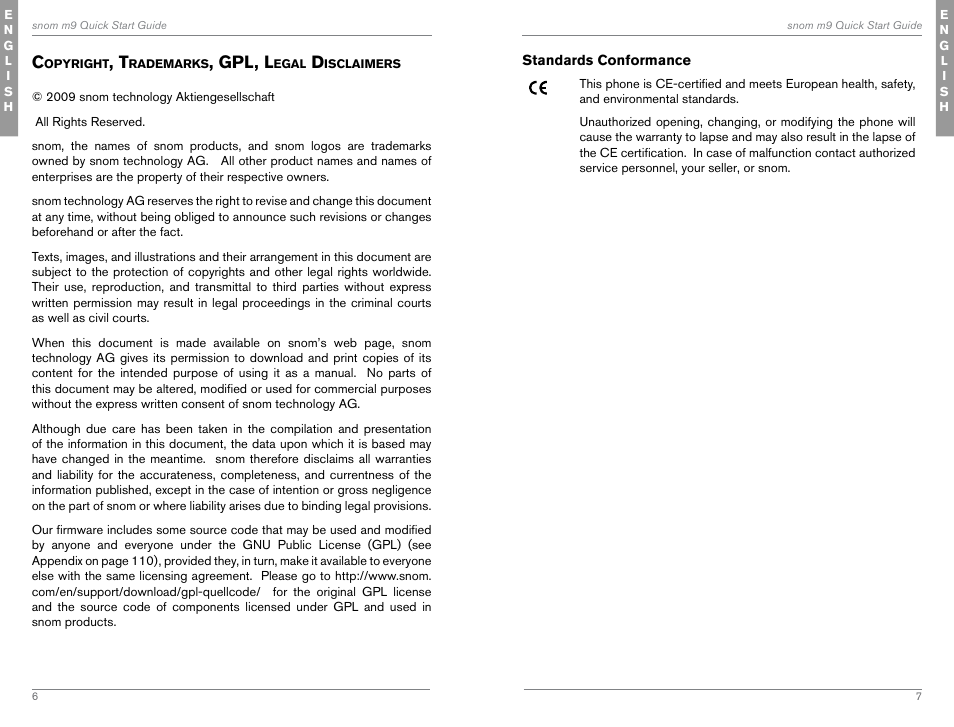 Gpl, l | Snom M9 User Manual | Page 4 / 61