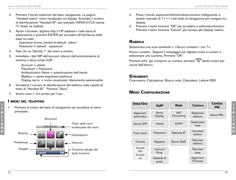 I menu tel telefono | Snom M9 User Manual | Page 43 / 61