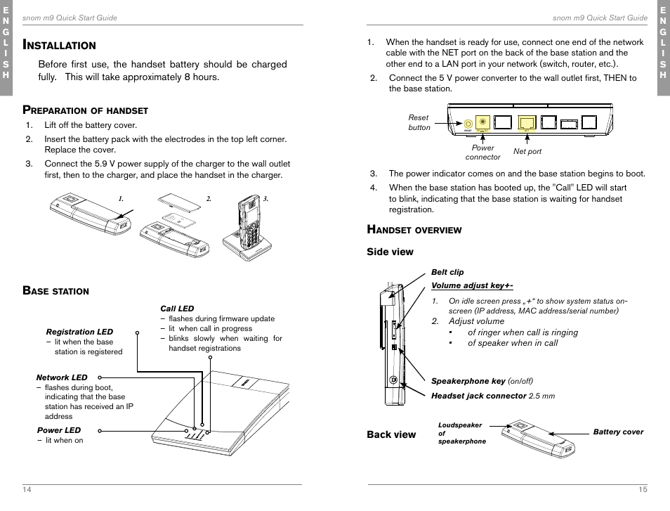 Installation, Hardware setup | Snom M9 User Manual | Page 8 / 61