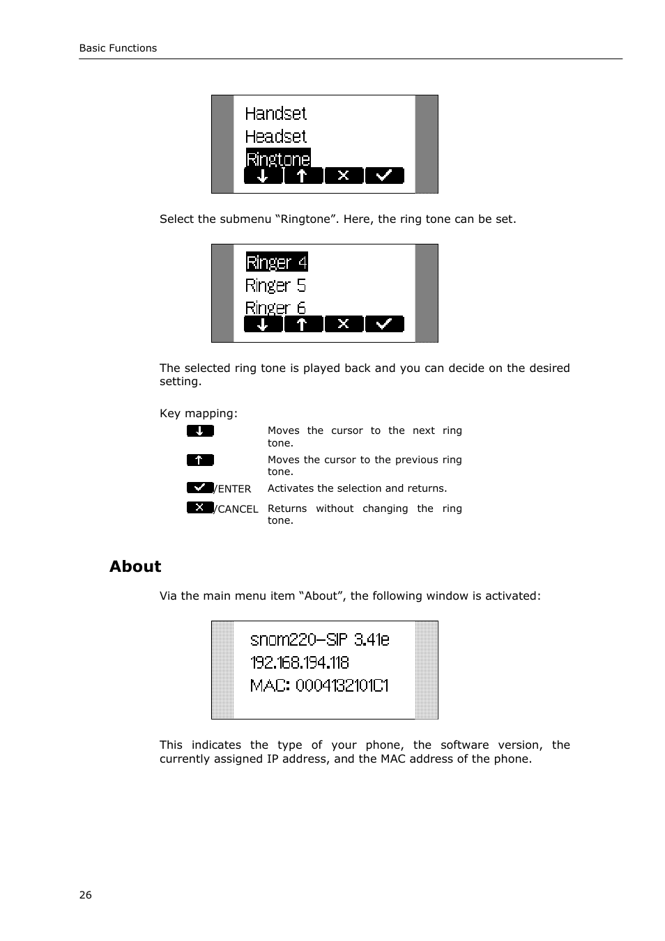 About | Snom 220 User Manual | Page 26 / 67