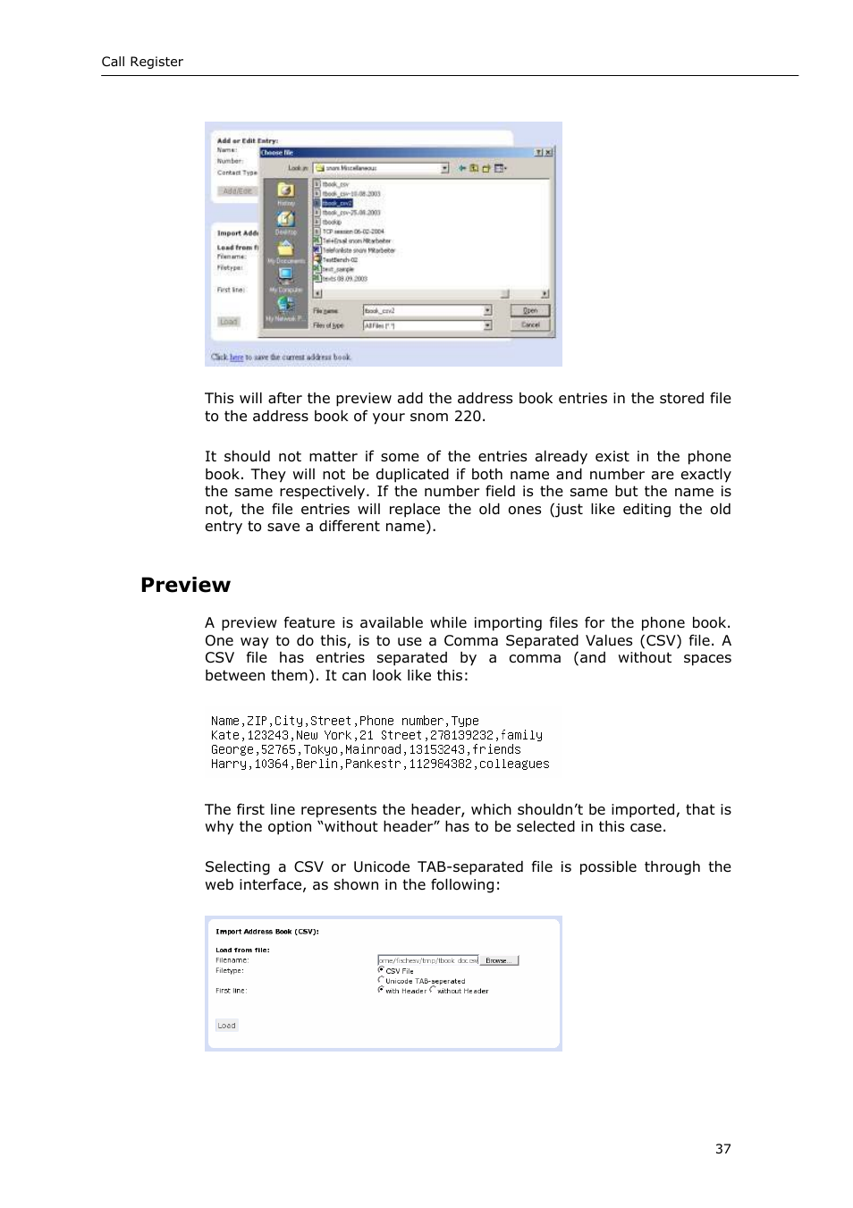 Preview | Snom 220 User Manual | Page 37 / 67