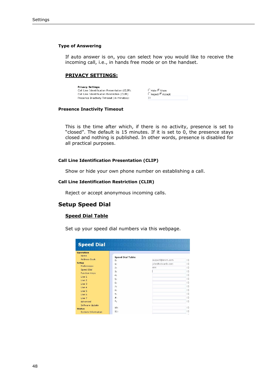 Setup speed dial | Snom 220 User Manual | Page 48 / 67