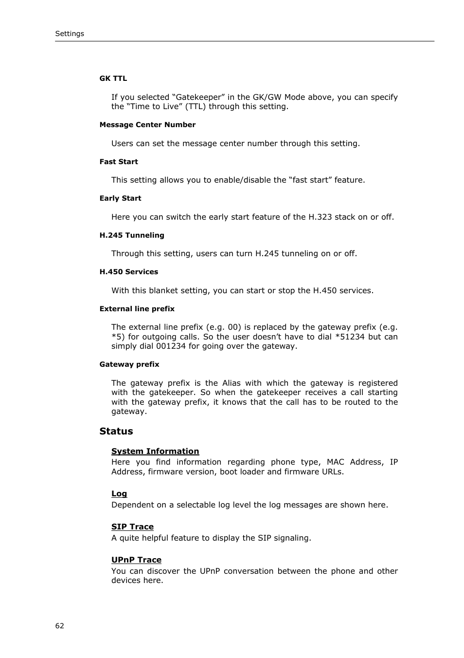 Status | Snom 220 User Manual | Page 62 / 67