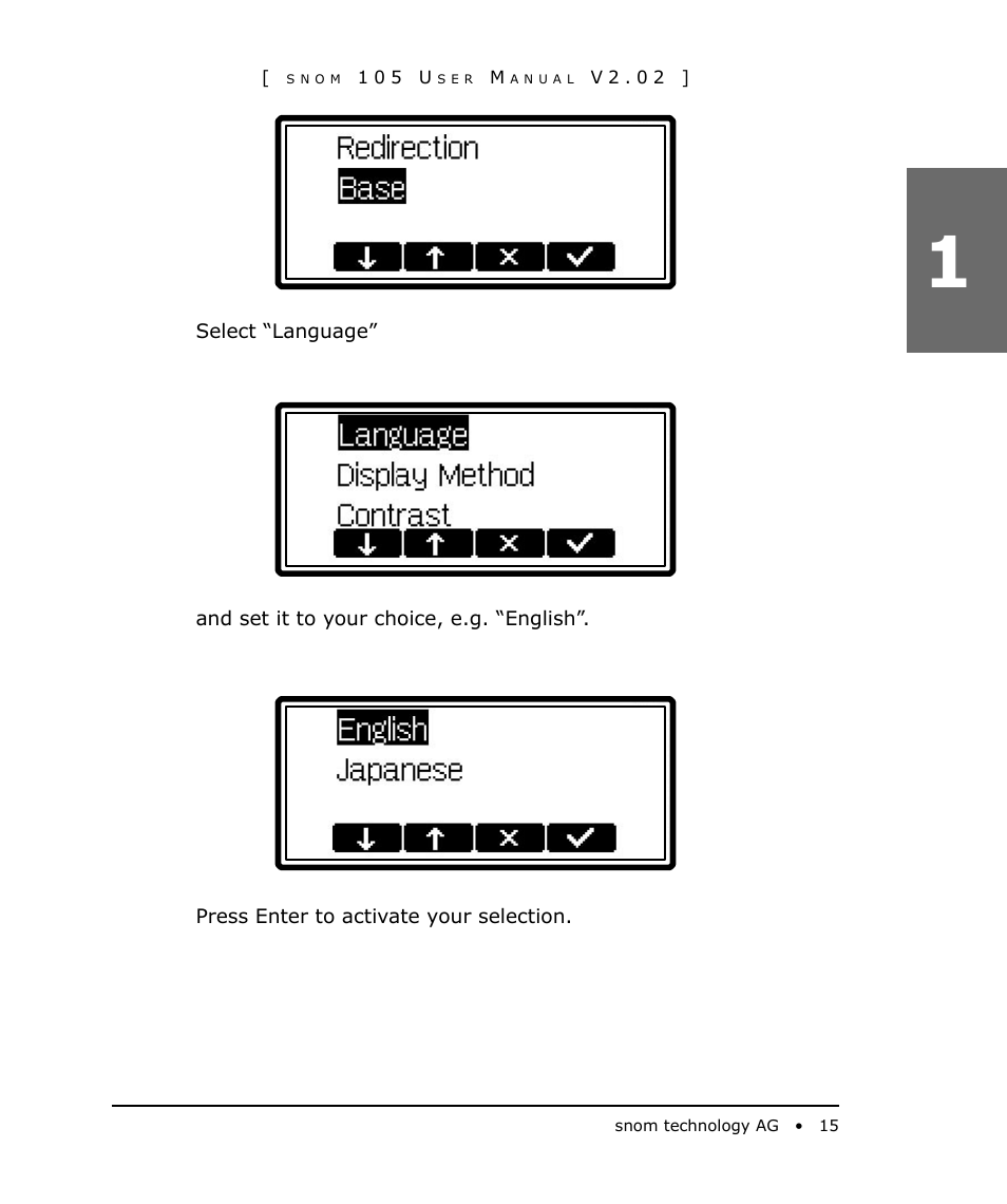 Snom 105 User Manual | Page 15 / 69