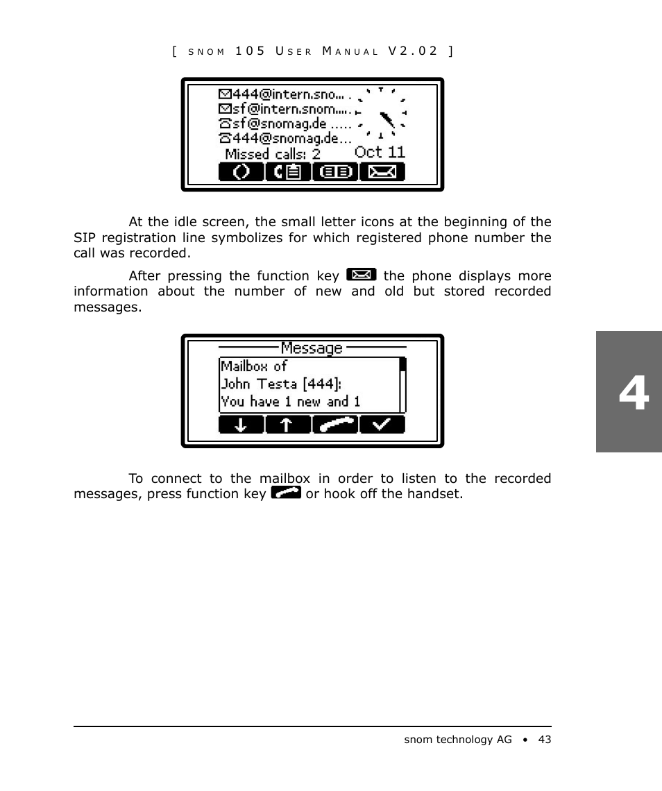 Snom 105 User Manual | Page 43 / 69