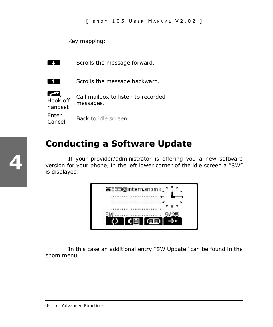 Conducting a software update | Snom 105 User Manual | Page 44 / 69