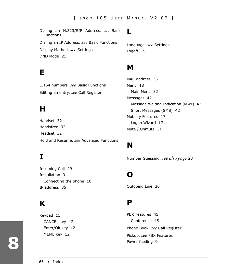 Snom 105 User Manual | Page 66 / 69