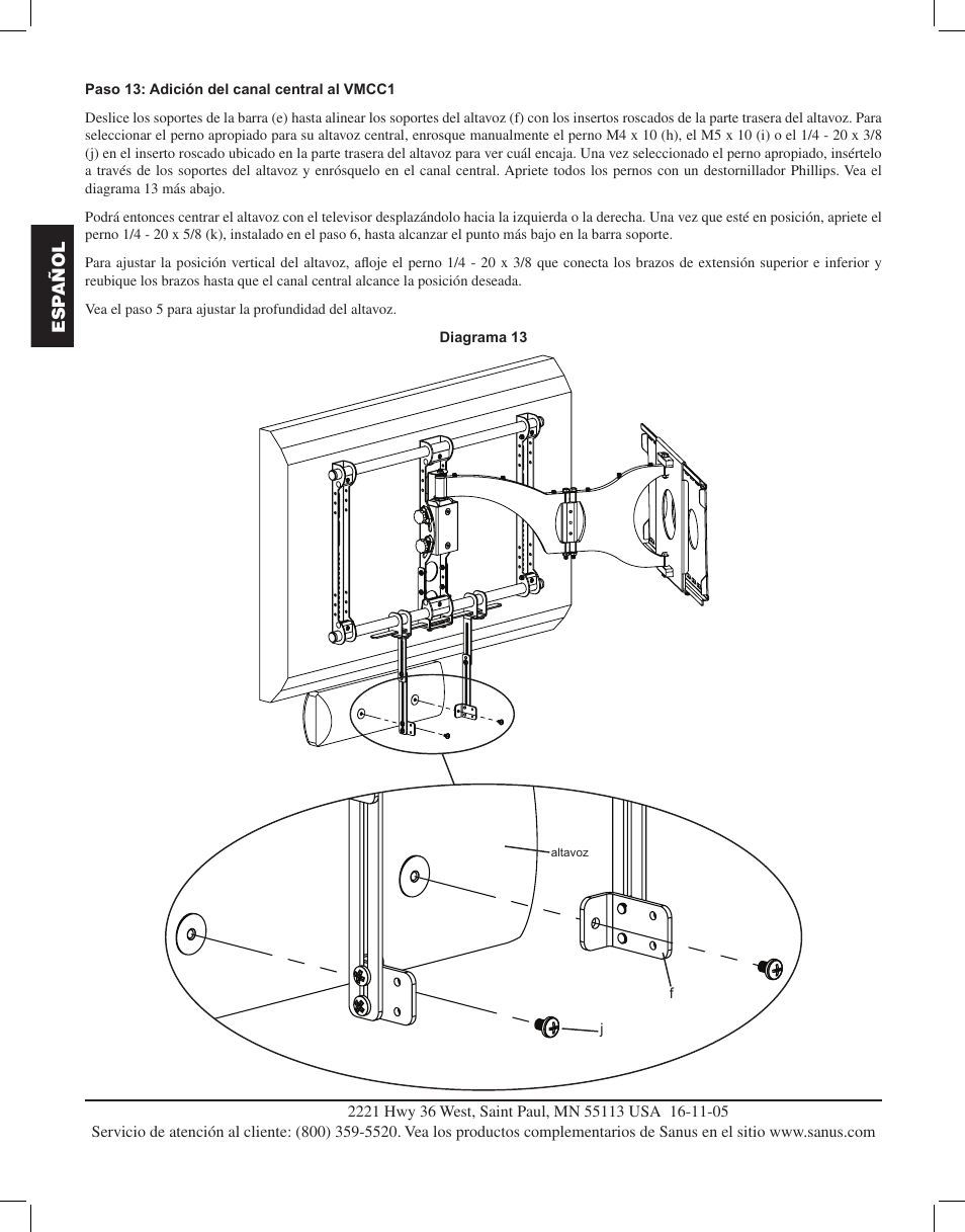 Sanus Systems VMCC1 User Manual | Page 18 / 66