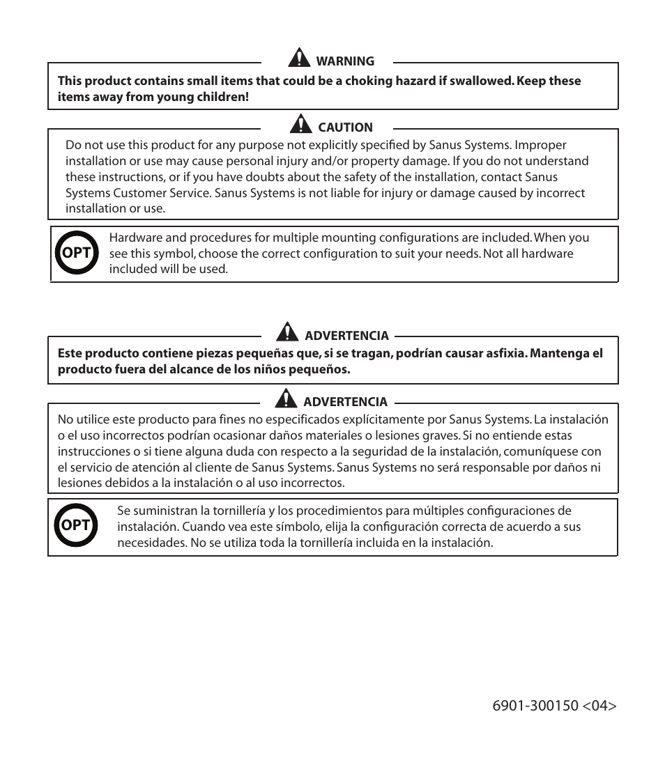 Sanus Systems WMS5 User Manual | Page 2 / 11