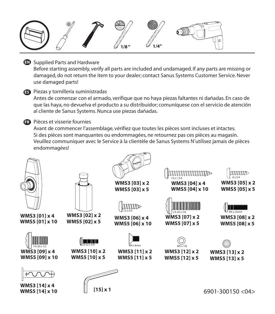 Sanus Systems WMS5 User Manual | Page 4 / 11