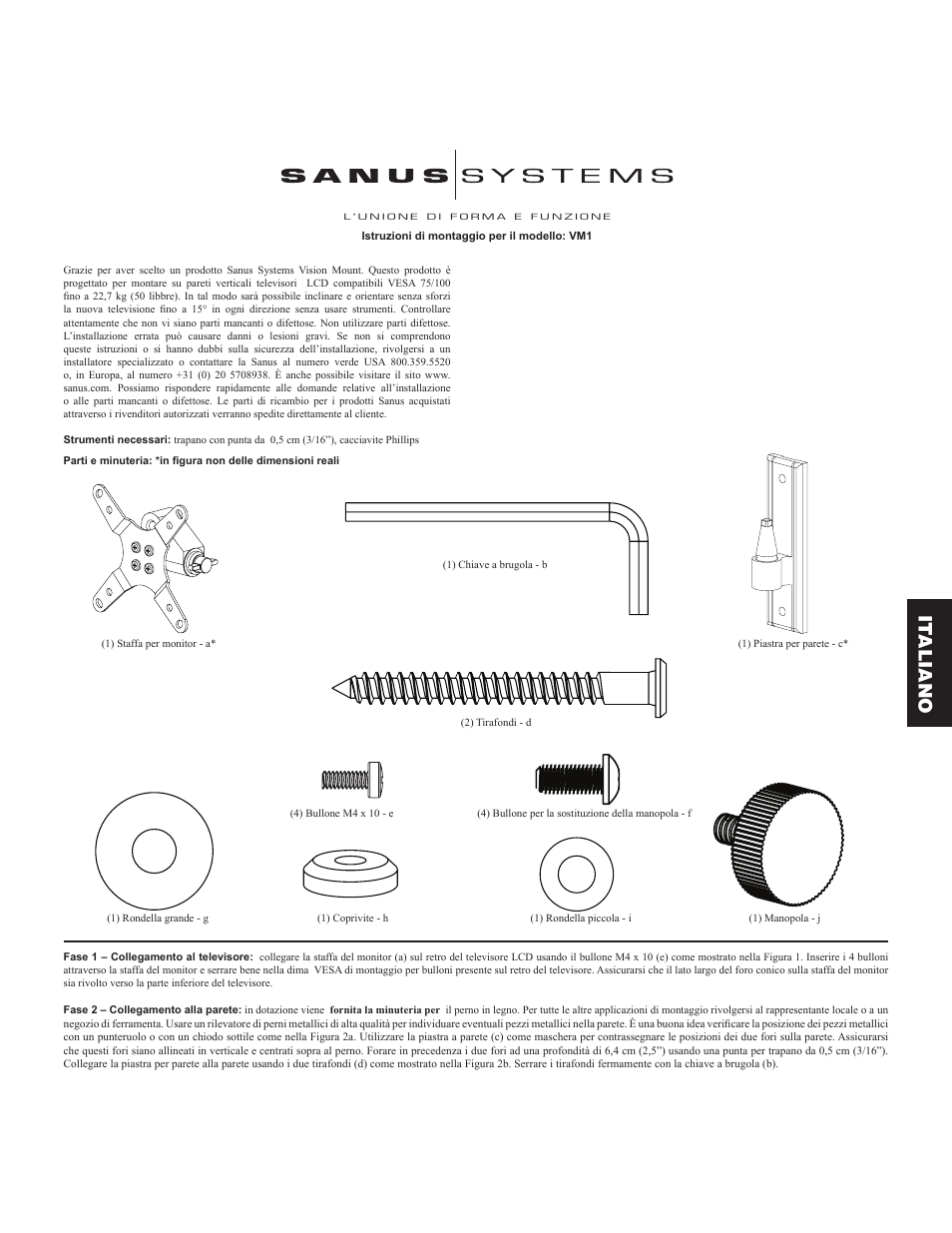 It aliano | Sanus Systems VM1 User Manual | Page 11 / 18