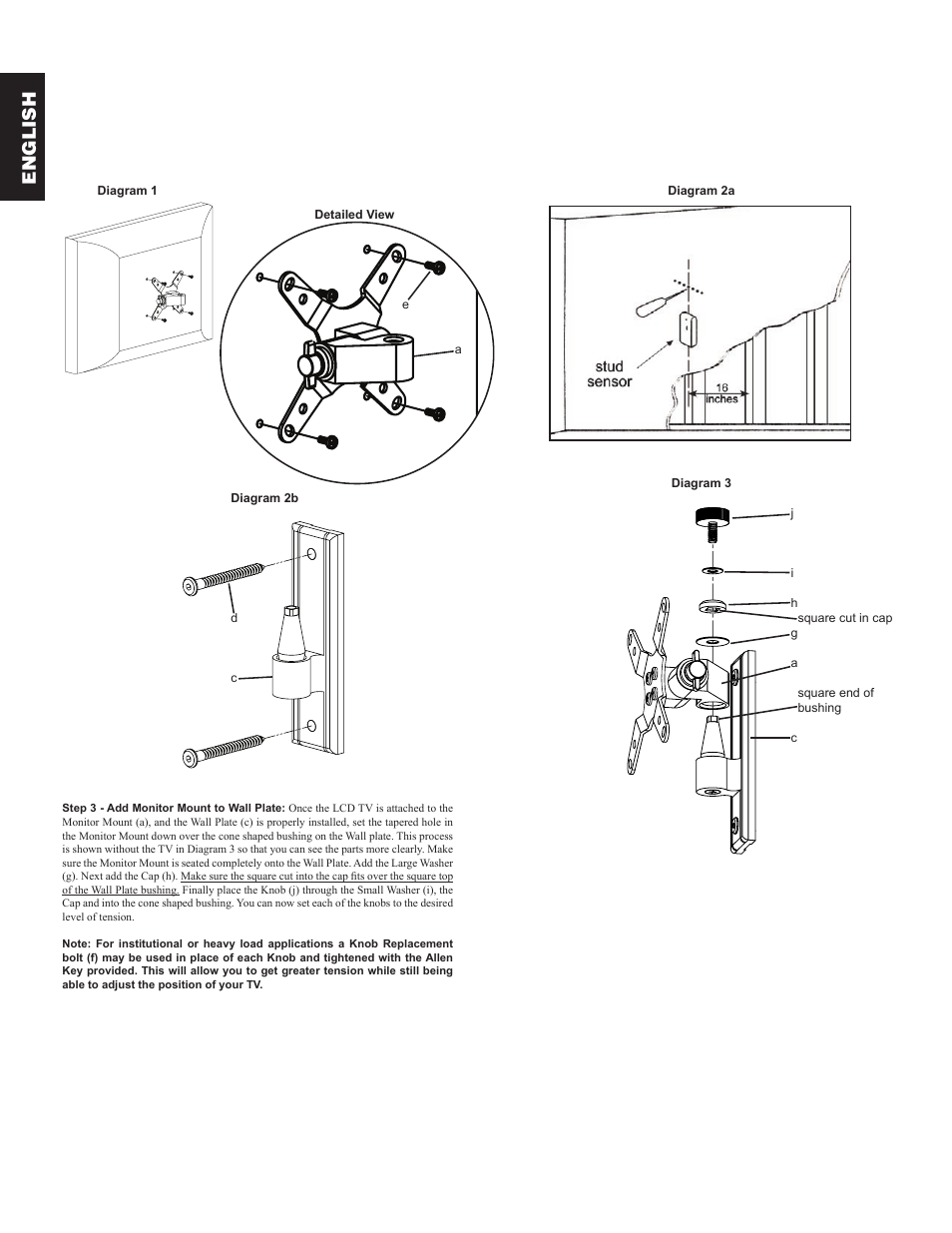 English | Sanus Systems VM1 User Manual | Page 4 / 18