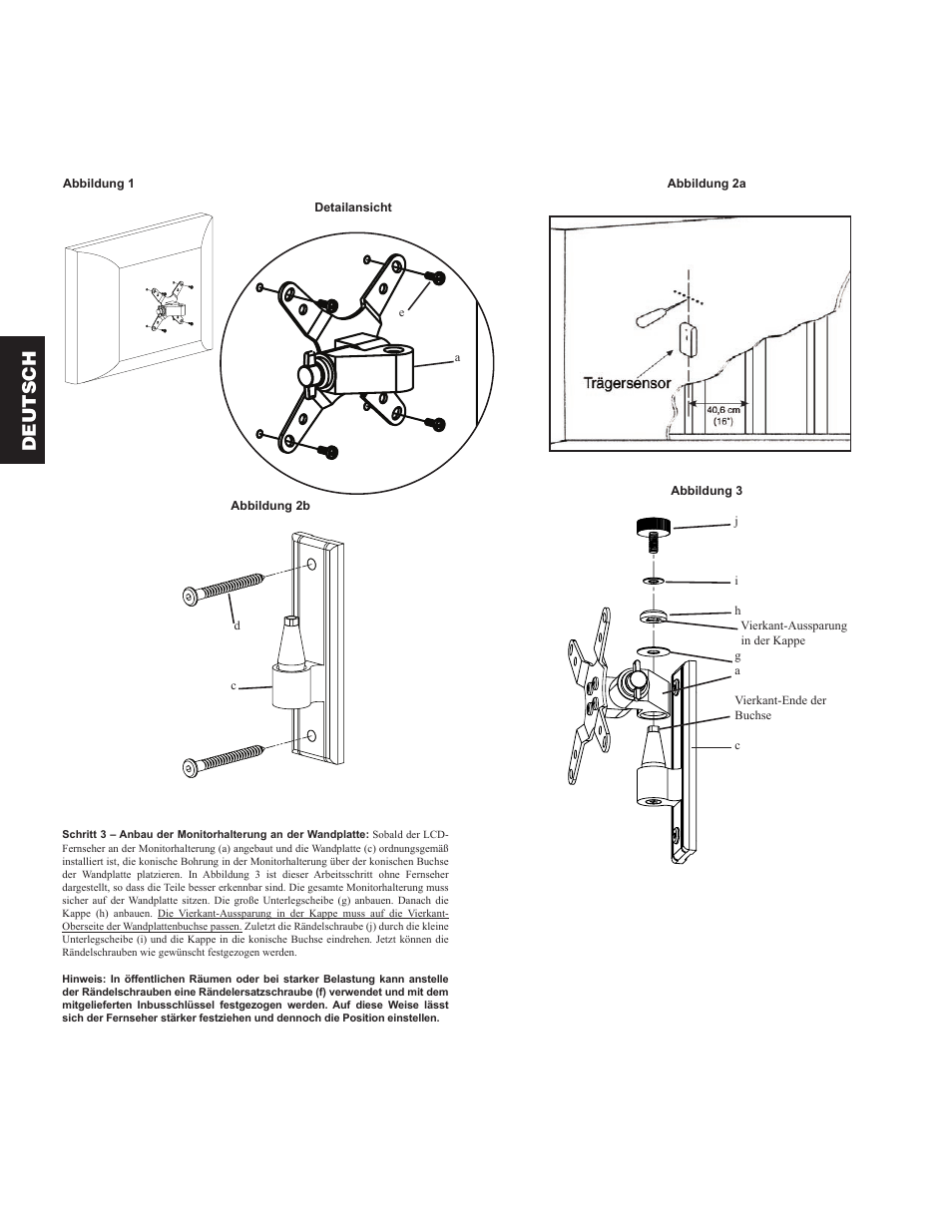 Deutsch | Sanus Systems VM1 User Manual | Page 8 / 18