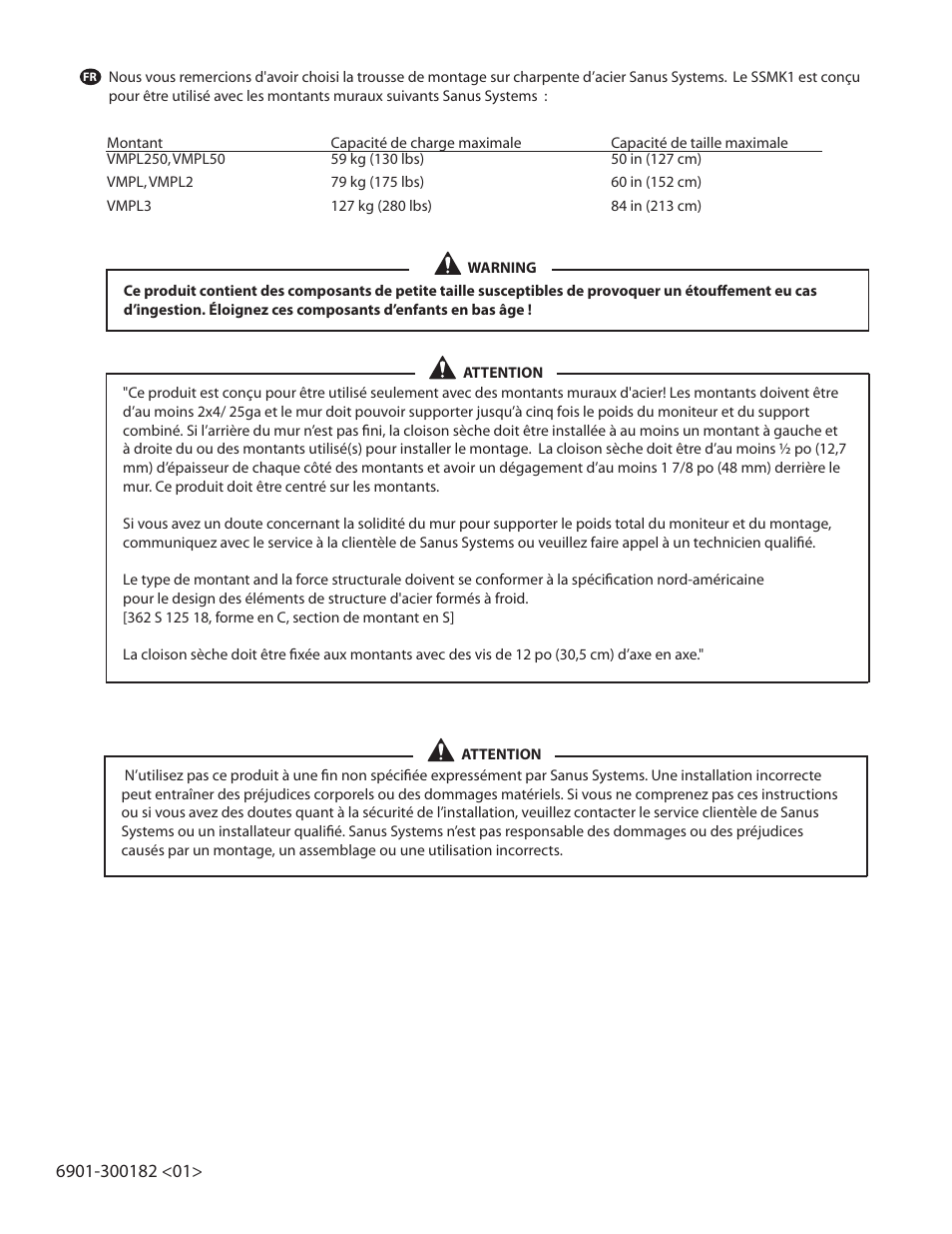 Sanus Systems SANUS SSMK1 User Manual | Page 3 / 9