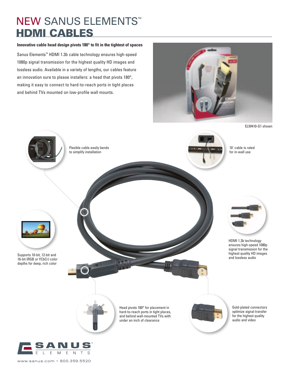 Sanus Systems Sanus Elements ELM405-G1 User Manual | 2 pages