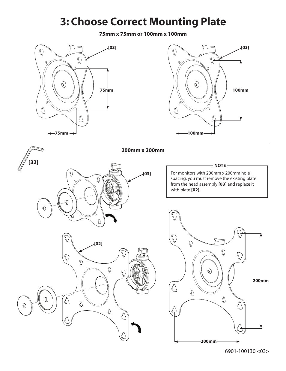 Choose correct mounting plate | Sanus Systems FFSF1A User Manual | Page 4 / 7