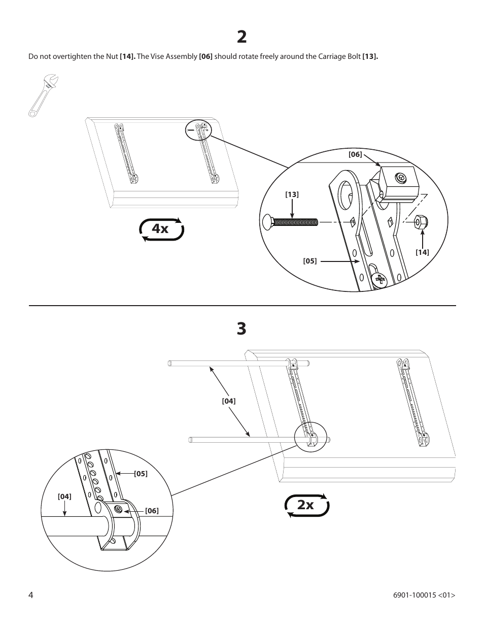 4x 2x | Sanus Systems VISIONMOUNT VMDD26 User Manual | Page 4 / 8
