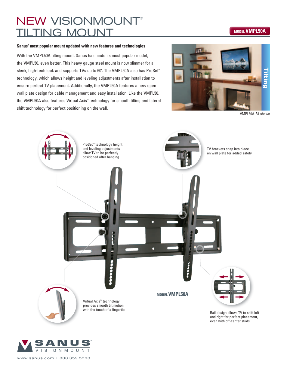 Sanus Systems VisionMount VMPl50A User Manual | 2 pages