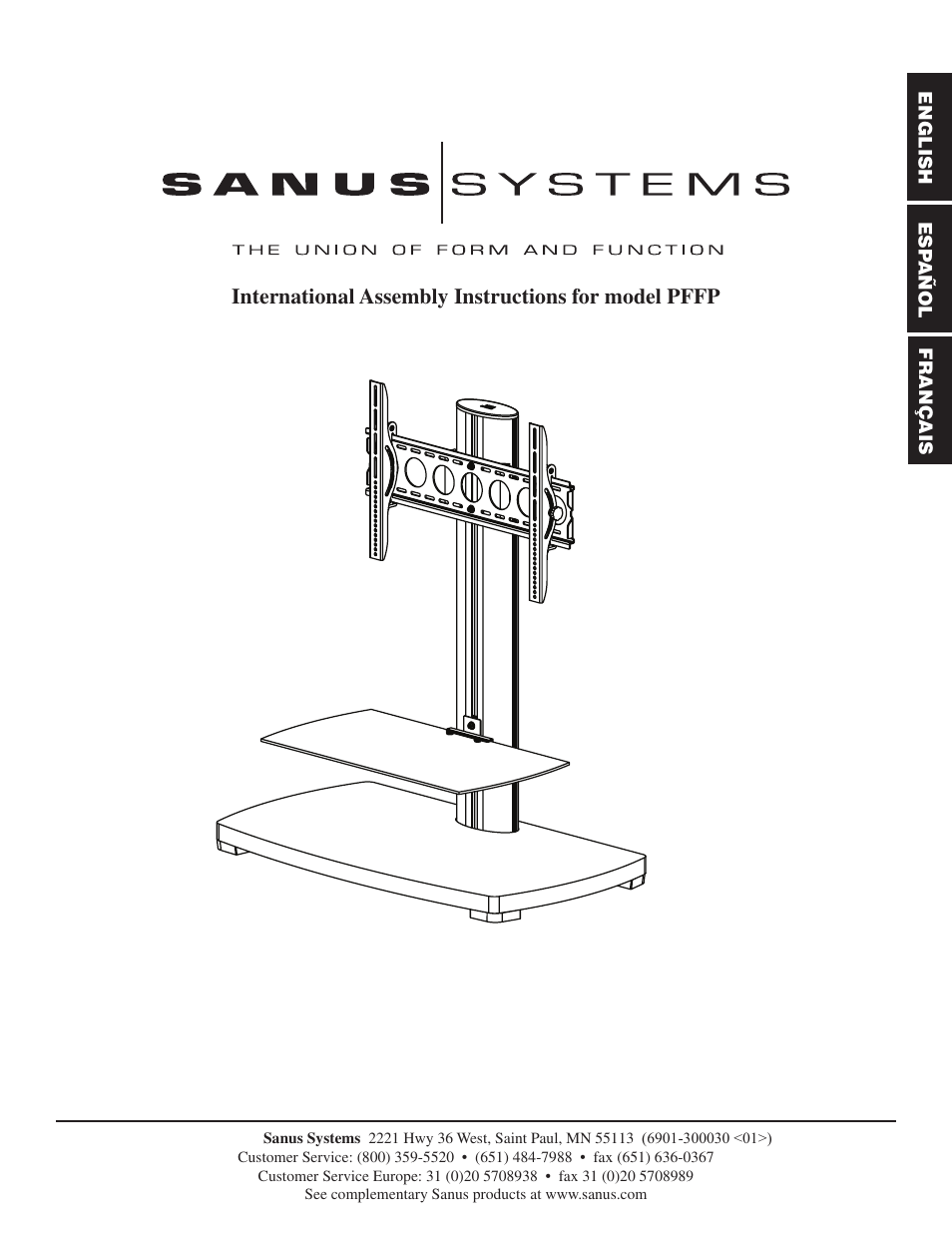 Sanus Systems PFFP User Manual | 26 pages
