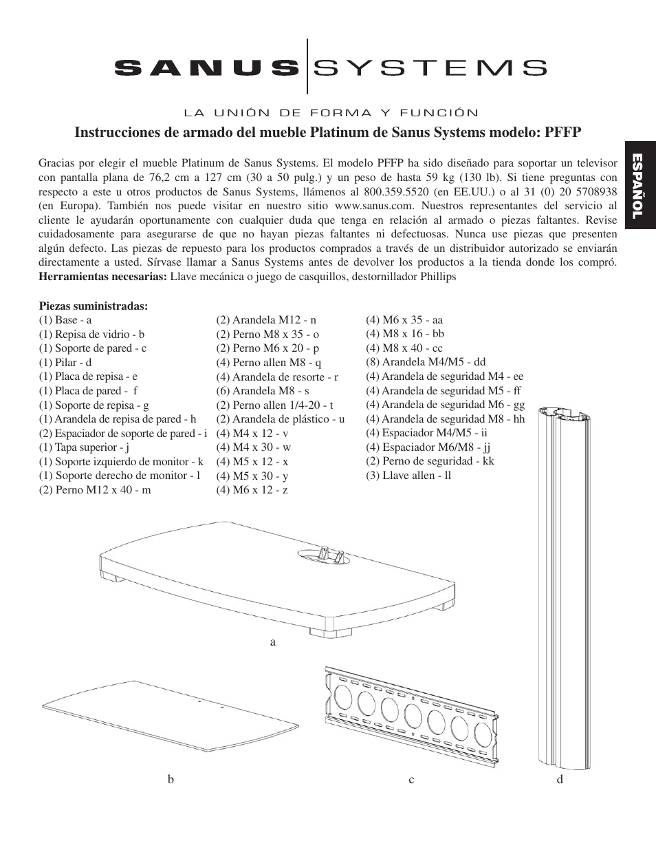 Sanus Systems PFFP User Manual | Page 11 / 26