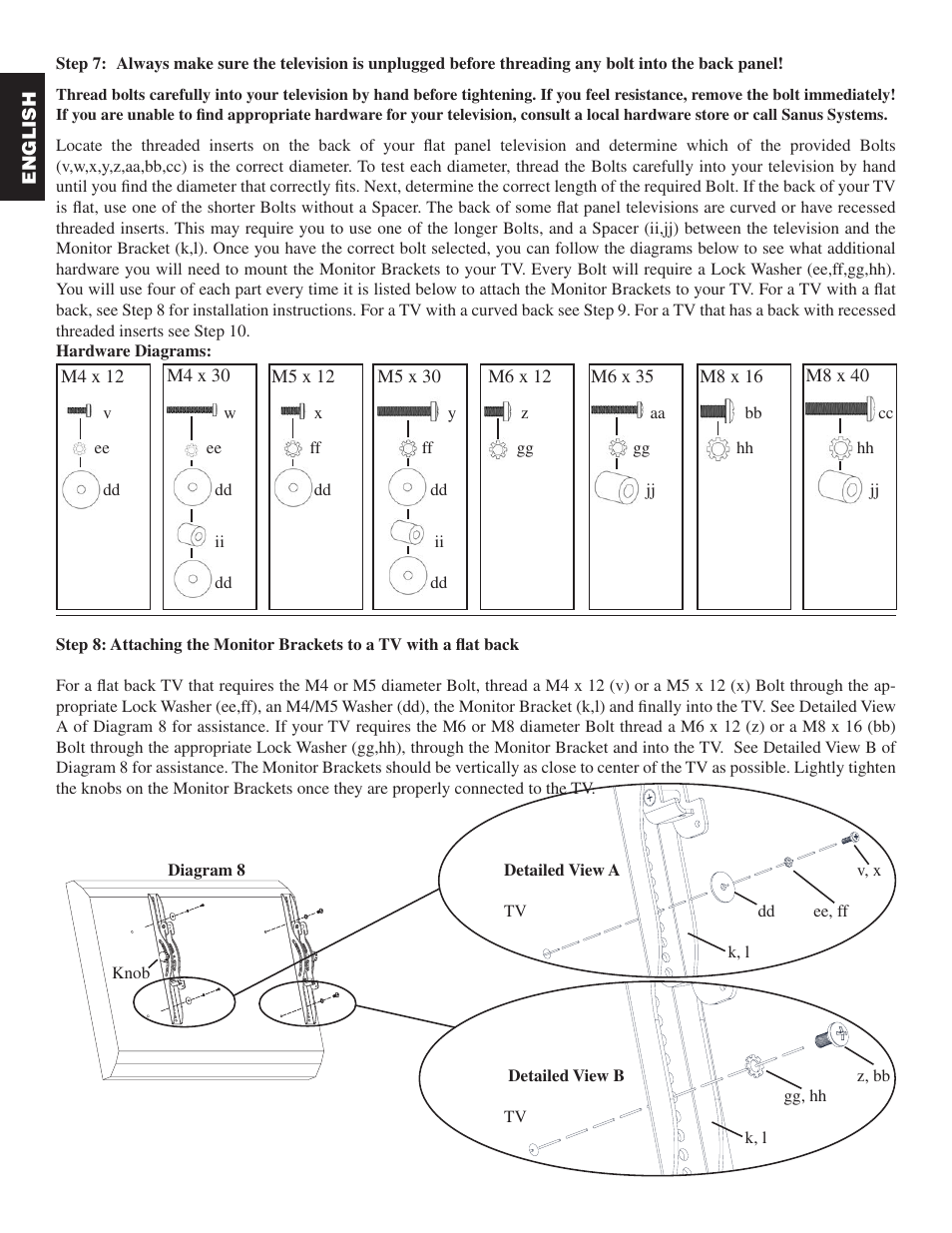 Sanus Systems PFFP User Manual | Page 8 / 26