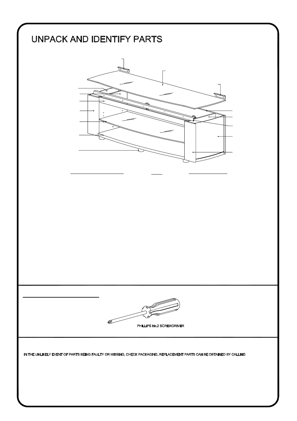 Tools required, Customer service information | Sanus Systems PFV59S User Manual | Page 2 / 12