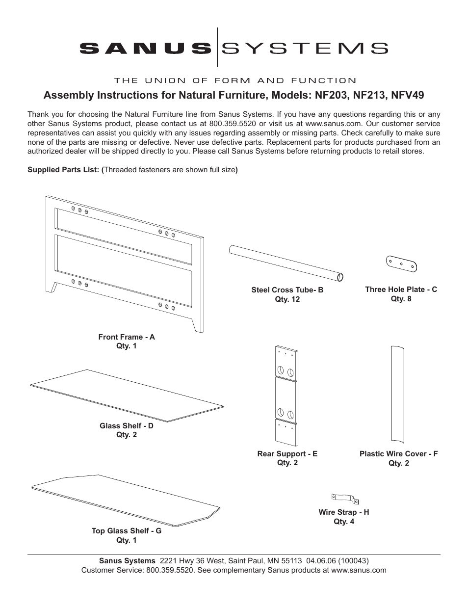 Sanus Systems NF213 User Manual | 4 pages