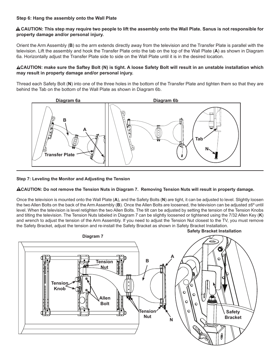 Sanus Systems VISIONMOUNTTM WALL MOUNT VMAA26 User Manual | Page 7 / 8