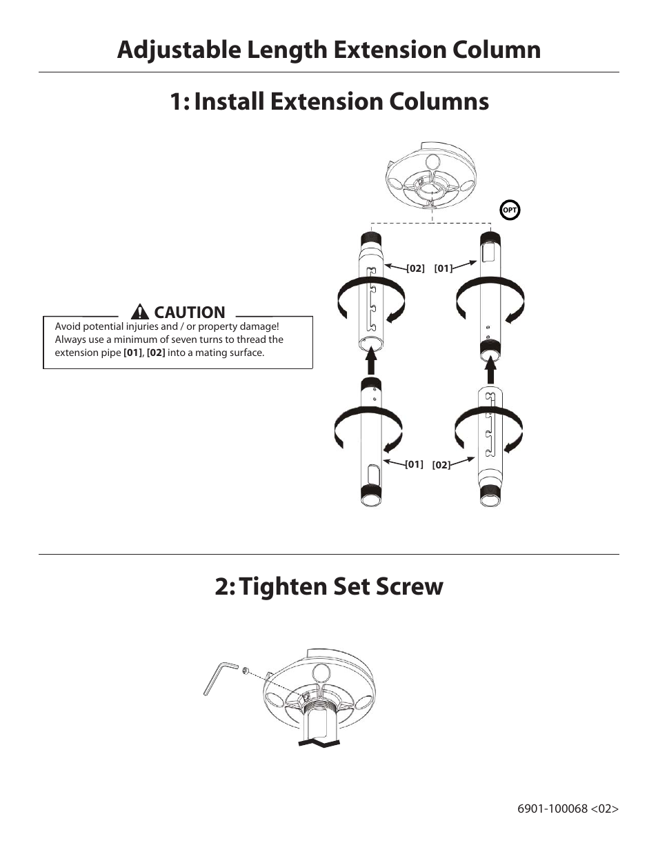 Install extension columns | Sanus Systems VisionMount VMCA10 User Manual | Page 4 / 6