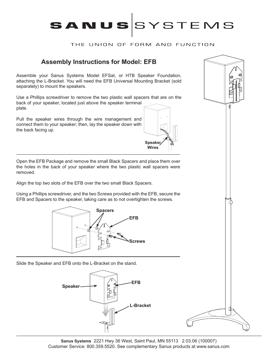 Sanus Systems EFB User Manual | 1 page