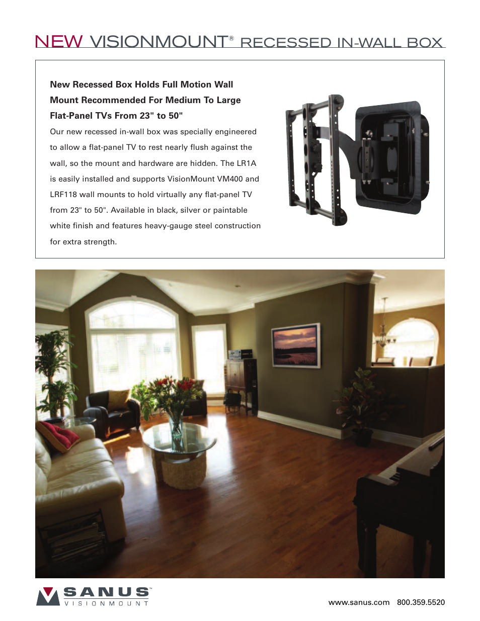 Sanus Systems Sanus VisionMount LR1A-B1 User Manual | 2 pages